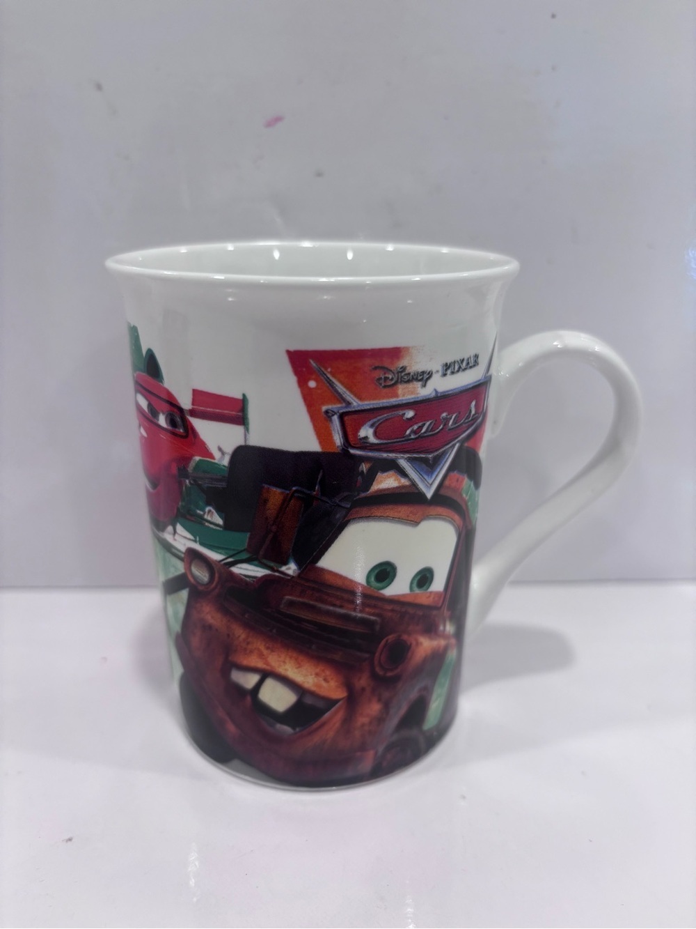 Disney Pixar Cars ceramic mug lightning McQueen Mater Francesco 2011 12oz